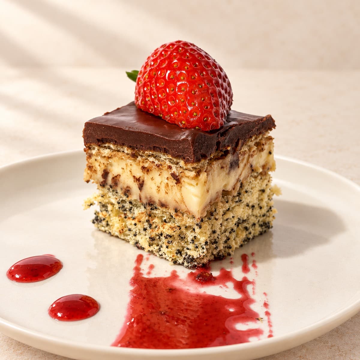 Fettina ai semi di papavero e fragola