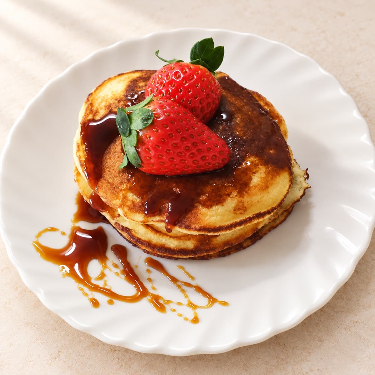 Strawberry Syrup Pancakes