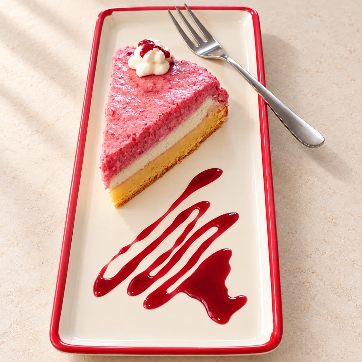 Cheesecake a strati di frutti di bosco